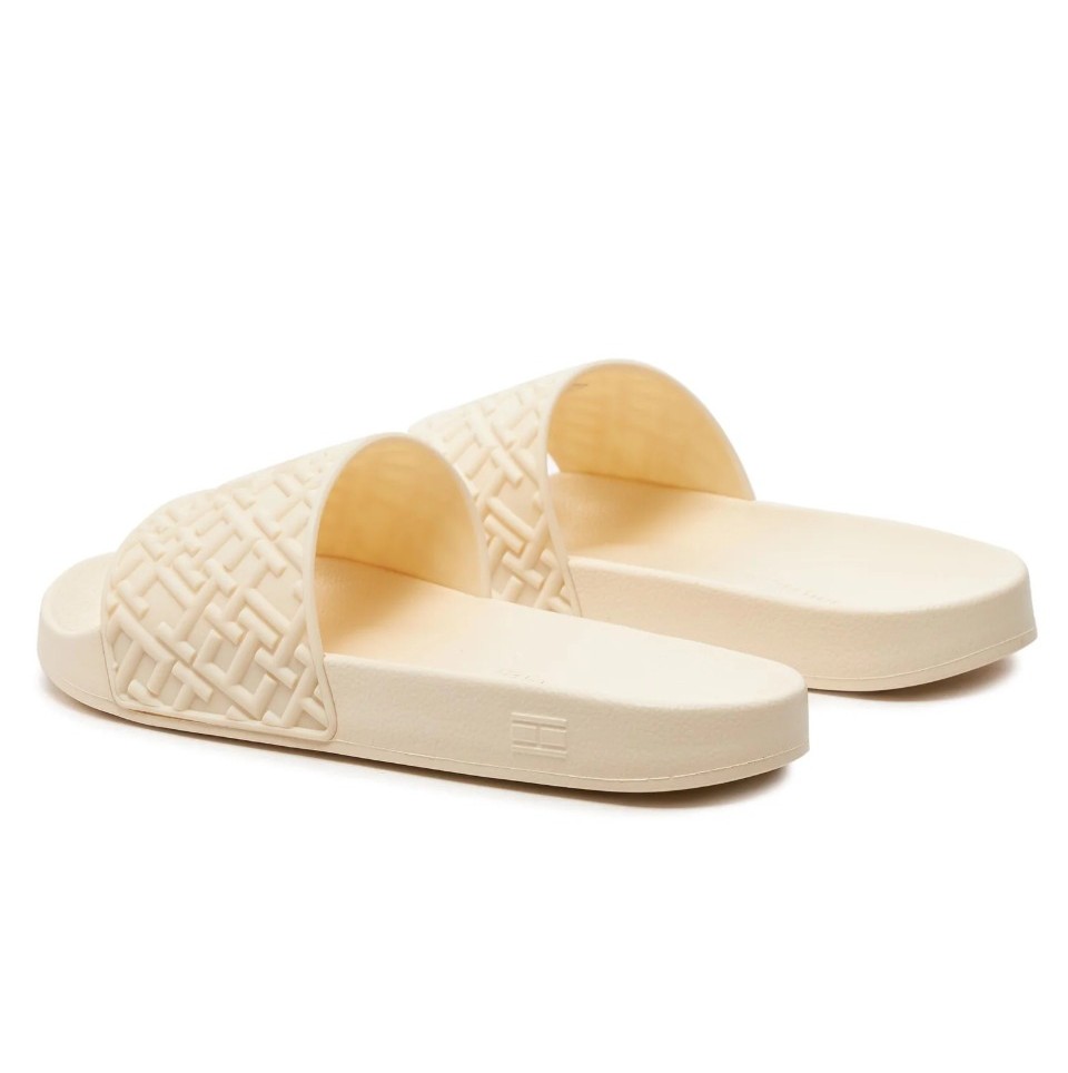 Foto 6 pulgar | Chanclas Tommy Hilfiger Sandalias Monograma Beige Moda De Mujer Original