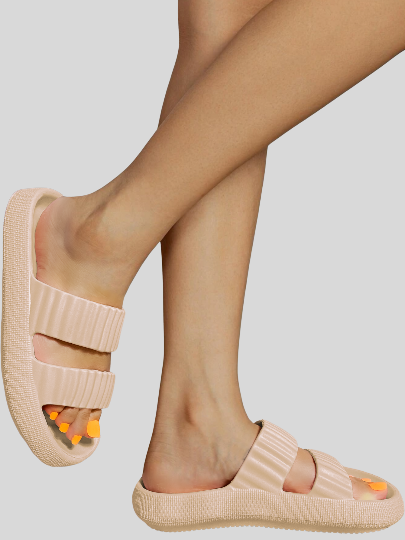 Foto 3 pulgar | Sandalias Para Mujer Para Alberca O Playa Sand-1010 Beige Sponch Antideslizante