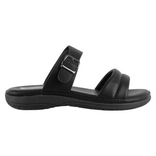 Foto 2 | Sandalias De Piso Exterior Piel Vegana Color Negro Para Mujer De Rbcollection