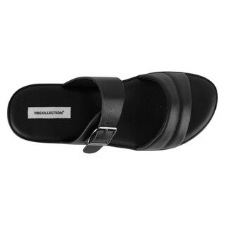 Foto 3 | Sandalias De Piso Exterior Piel Vegana Color Negro Para Mujer De Rbcollection