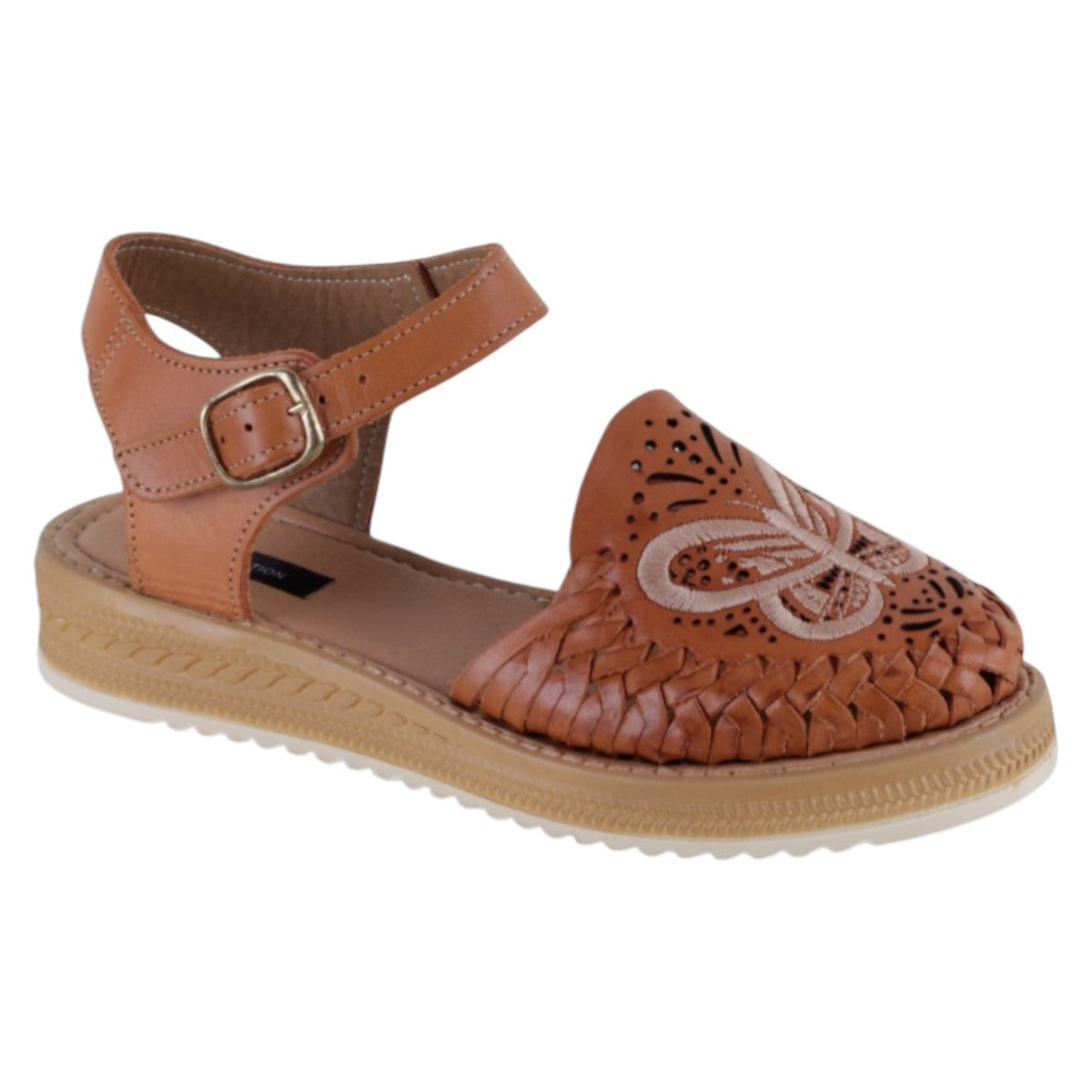Sandalias De Piso Exterior Piel Color Café Para Mujer De Rbcollection