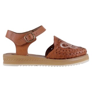 Foto 2 | Sandalias De Piso Exterior Piel Color Café Para Mujer De Rbcollection