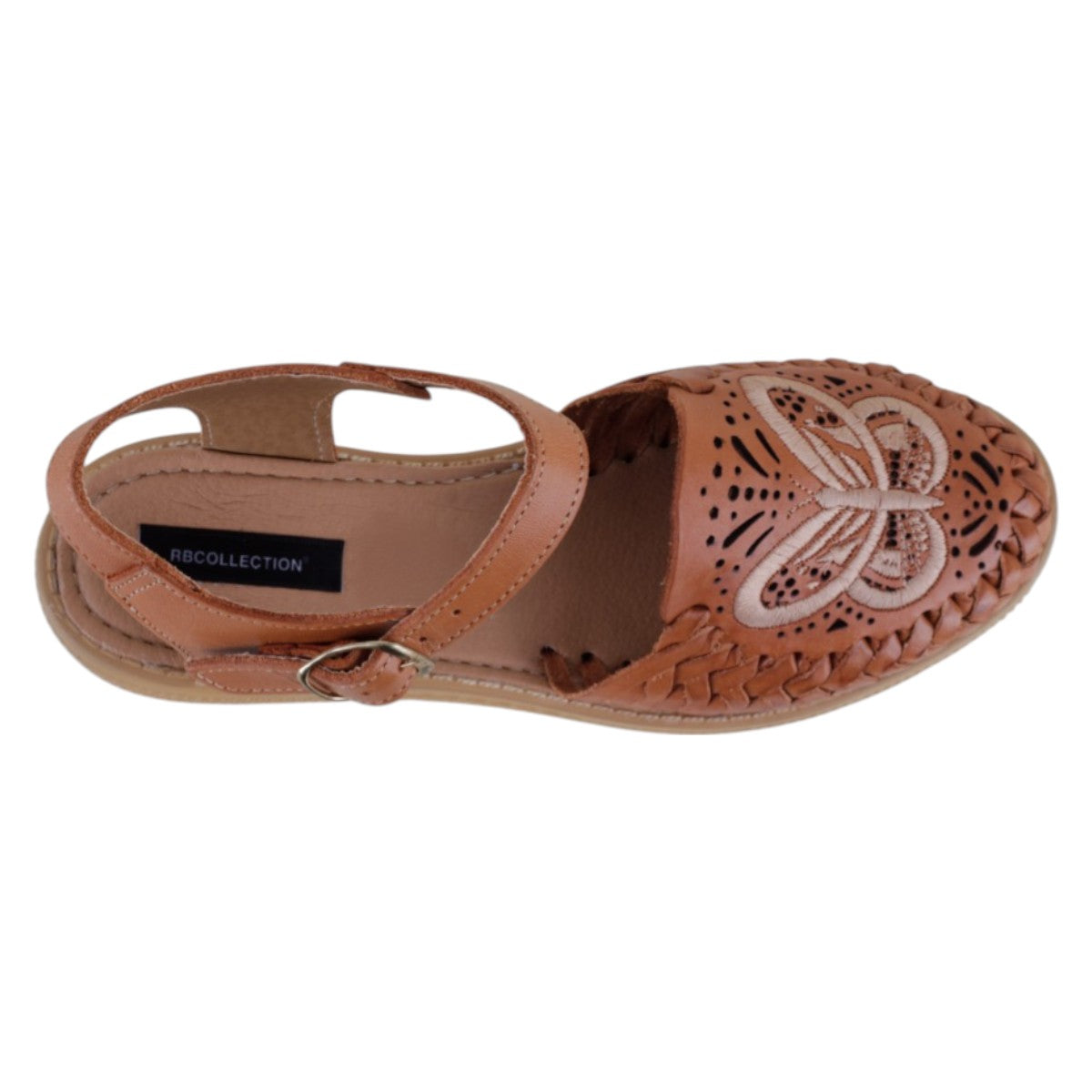 Foto 4 pulgar | Sandalias De Piso Exterior Piel Color Café Para Mujer De Rbcollection