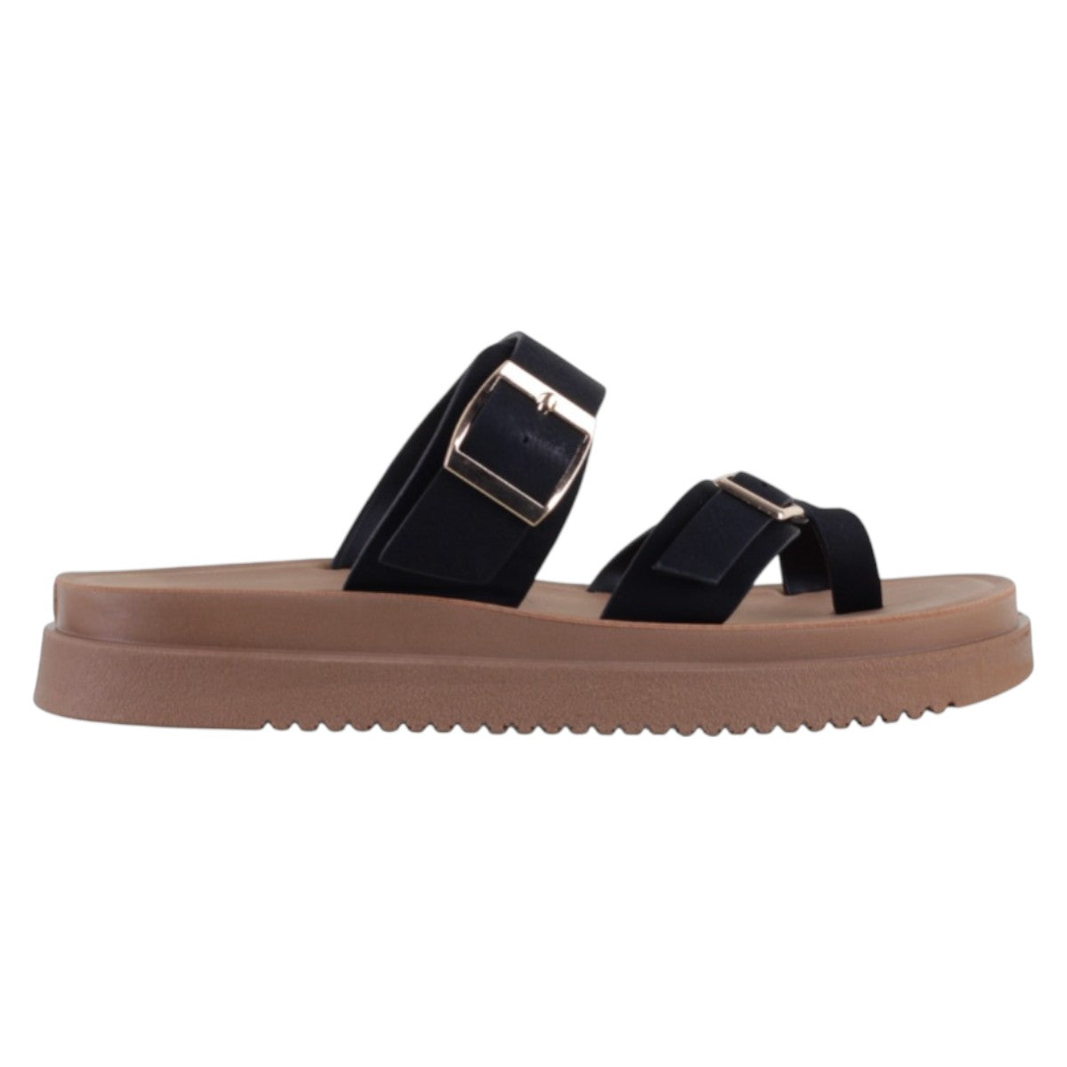 Foto 3 pulgar | Sandalias De Piso Exterior Piel Vegana Color Negro Para Mujer De Rbcollection