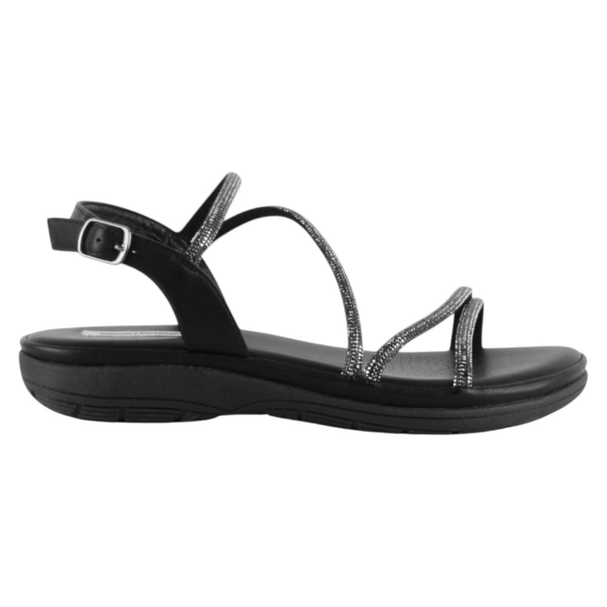 Foto 3 pulgar | Sandalias De Piso Exterior Piel Vegana Color Negro Para Mujer De Rbcollection