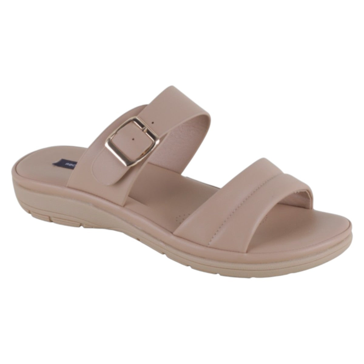 Sandalias De Piso Exterior Piel Vegana Color Beige Para Mujer De Rbcollection