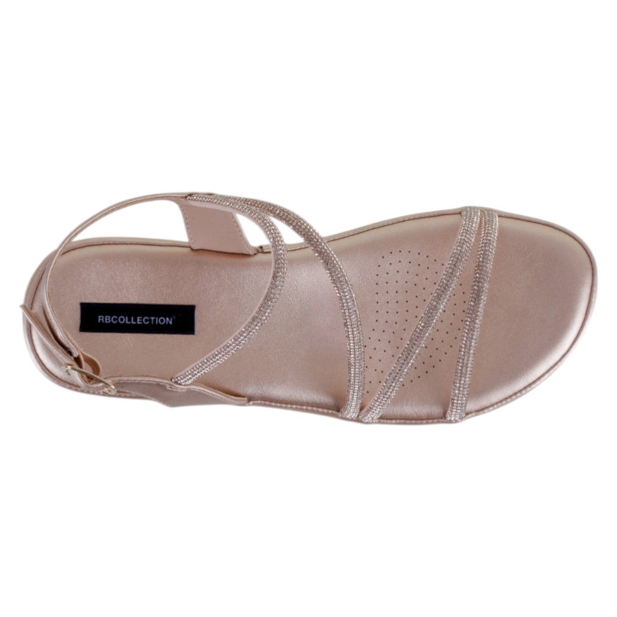 Foto 4 pulgar | Sandalias De Piso Exterior Piel Vegana Color Dorado Para Mujer De Rbcollection