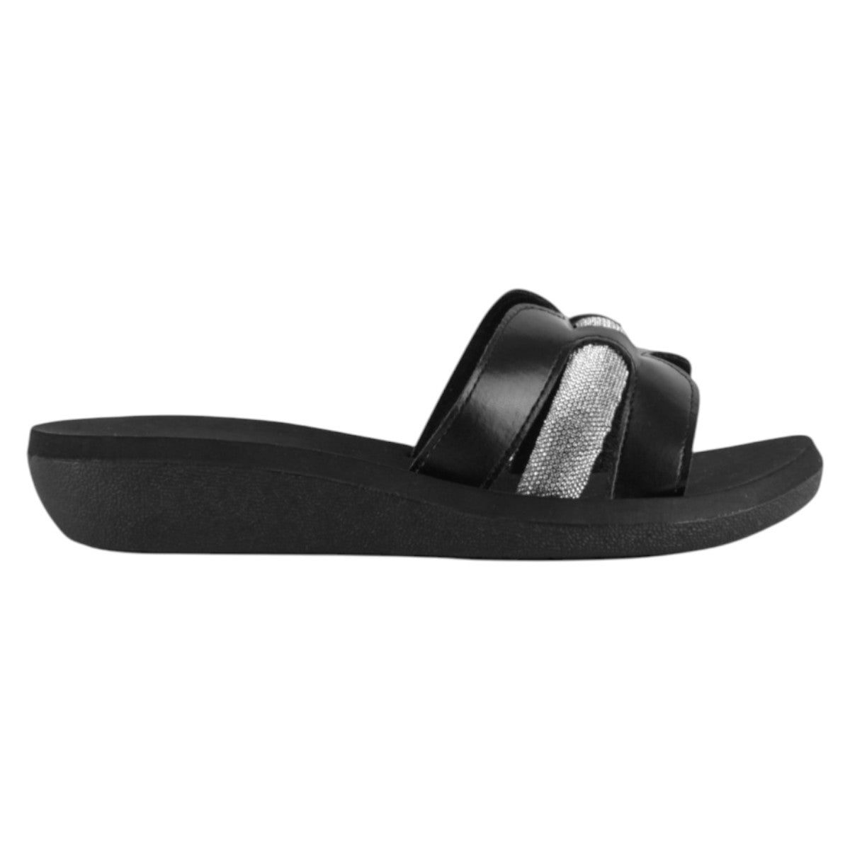 Foto 3 pulgar | Sandalias De Piso Exterior Piel Vegana Color Negro Para Mujer De Rbcollection