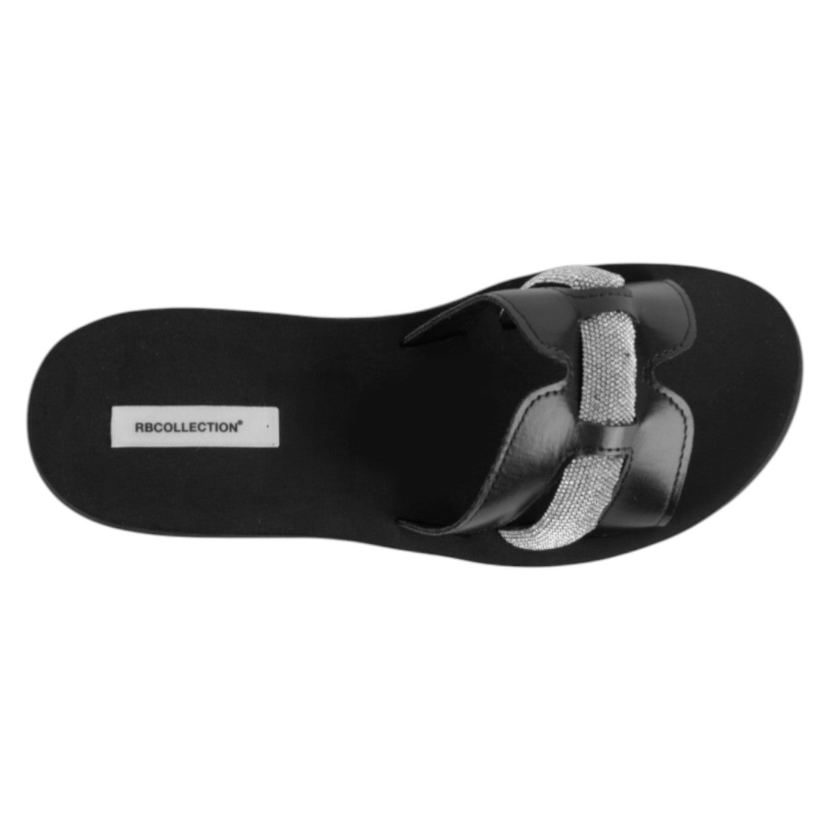 Foto 4 pulgar | Sandalias De Piso Exterior Piel Vegana Color Negro Para Mujer De Rbcollection