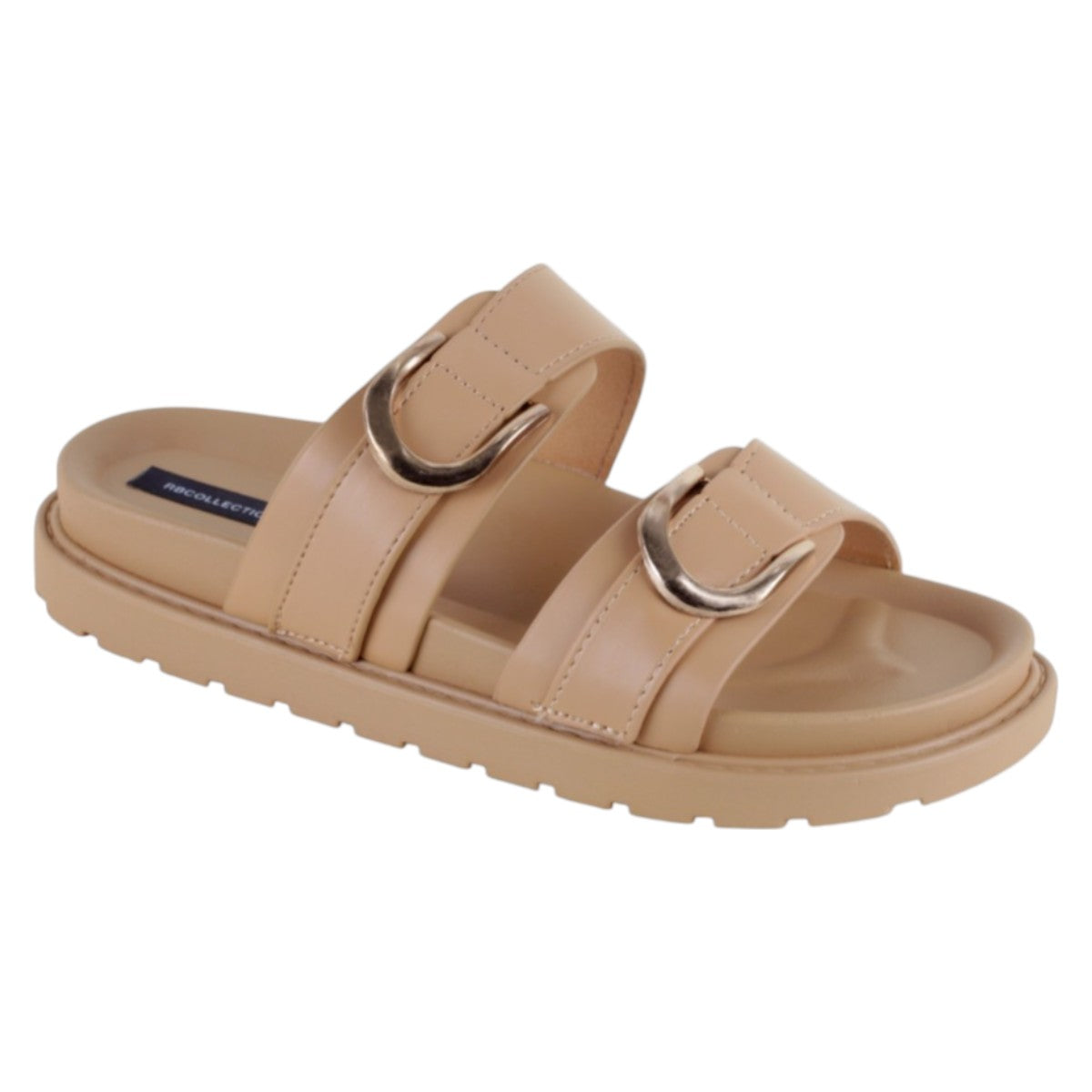 Sandalias De Piso Exterior Piel Vegana Color Café Para Mujer De Rbcollection