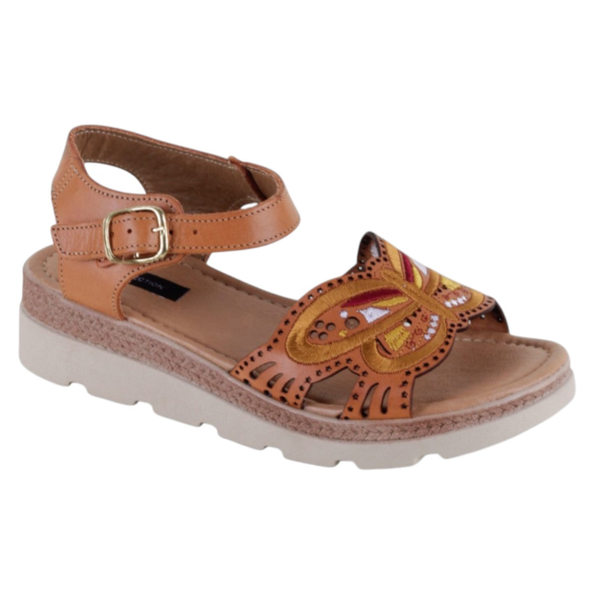 Sandalias De Piso Exterior Piel Color Café Para Mujer De Rbcollection