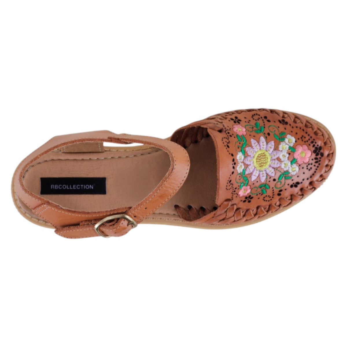 Foto 4 pulgar | Sandalias De Piso Exterior Piel Color Café Para Mujer De Rbcollection