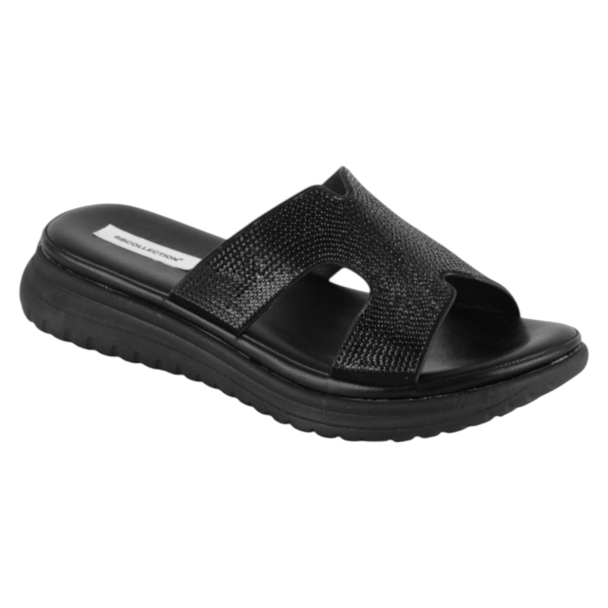 Sandalias De Piso Exterior Textil Color Negro Para Mujer De Rbcollection