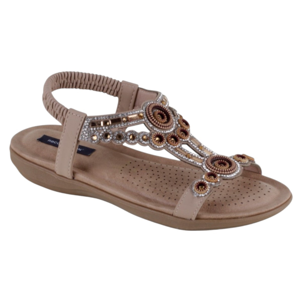 Sandalias De Piso Exterior Piel Vegana Color Café Para Mujer De Rbcollection