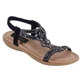 Foto 1 | Sandalias De Piso Exterior Sintético Color Negro Para Mujer De Rbcollection