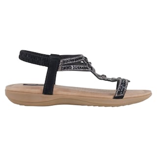 Foto 2 | Sandalias De Piso Exterior Sintético Color Negro Para Mujer De Rbcollection