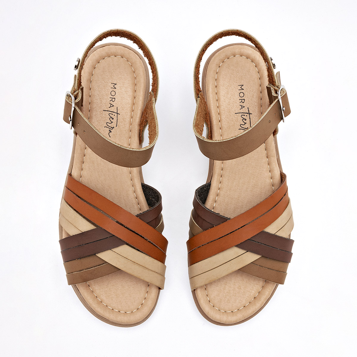 Foto 3 | Mora Tierra Sandalia Para Mujer Café Camel Beige
