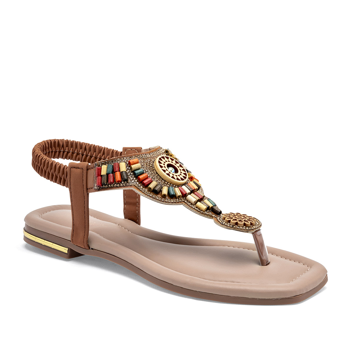 Mora Tierra Sandalia Para Mujer Camel Multicolor