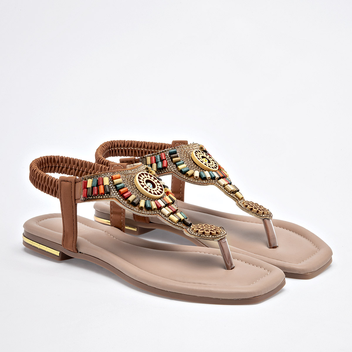 Foto 2 | Mora Tierra Sandalia Para Mujer Camel Multicolor