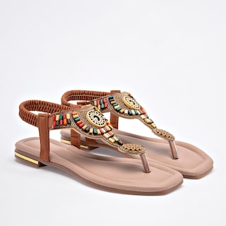 Foto 2 | Mora Tierra Sandalia Para Mujer Camel Multicolor