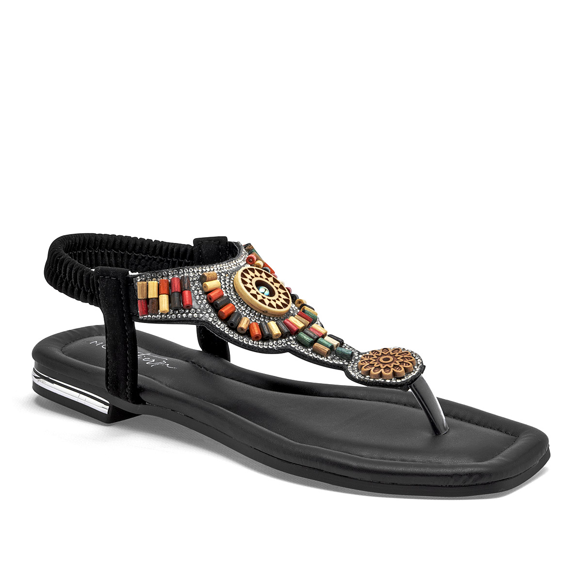 Mora Tierra Sandalia Para Mujer Negro Multicolor