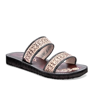 Foto 1 | Mora Tierra Sandalia Para Mujer Beige Café Negro