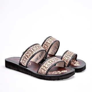Foto 2 | Mora Tierra Sandalia Para Mujer Beige Café Negro