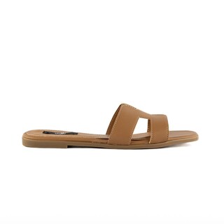 Foto 1 | Sandalia Tiras Flat Casual Brillo Para Mujer Walki Azula Cafe