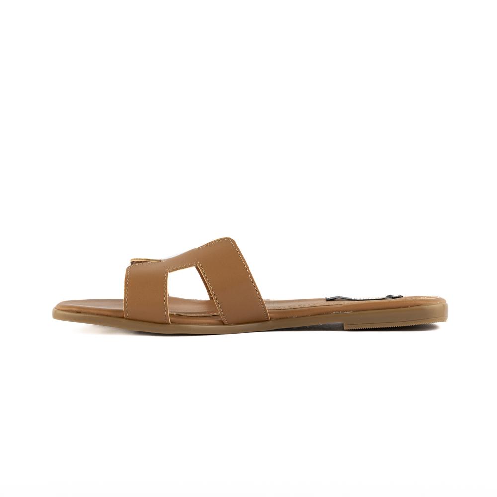 Foto 3 pulgar | Sandalia Tiras Flat Casual Brillo Para Mujer Walki Azula Cafe