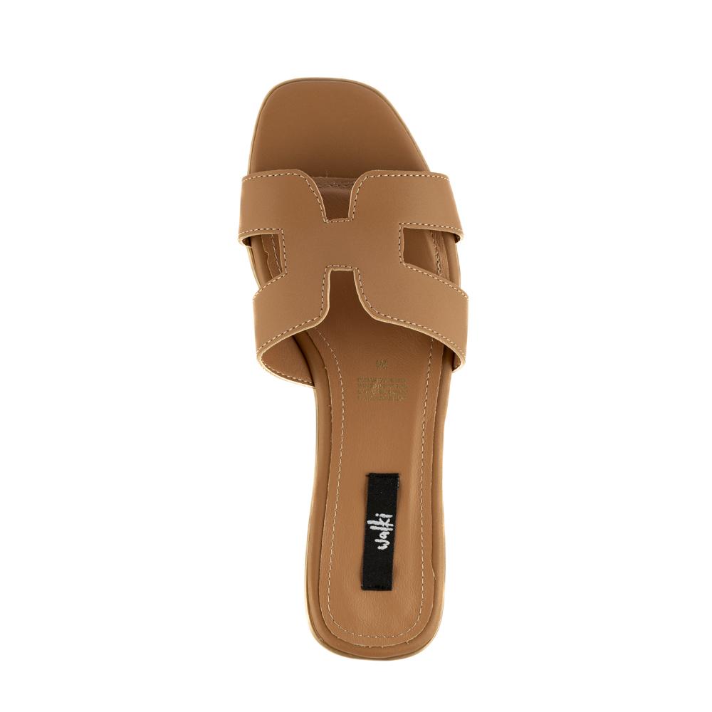 Foto 4 pulgar | Sandalia Tiras Flat Casual Brillo Para Mujer Walki Azula Cafe