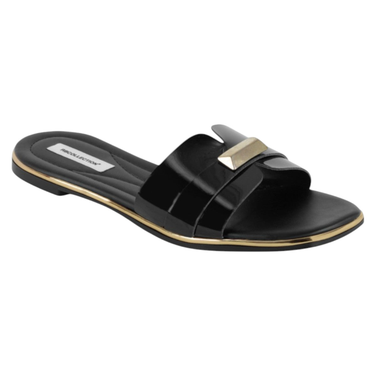 Foto 2 pulgar | Sandalias De Piso Exterior Charol Color Negro Para Mujer De Rbcollection
