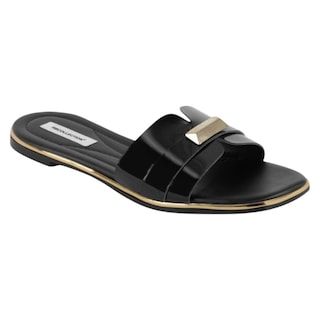 Foto 1 | Sandalias De Piso Exterior Charol Color Negro Para Mujer De Rbcollection