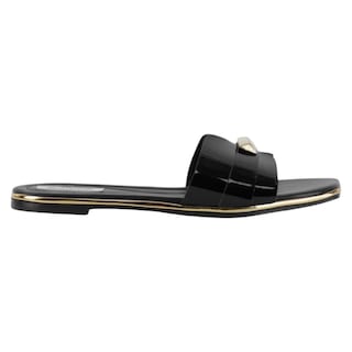 Foto 2 | Sandalias De Piso Exterior Charol Color Negro Para Mujer De Rbcollection
