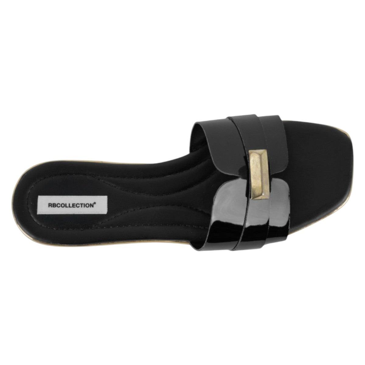 Foto 4 pulgar | Sandalias De Piso Exterior Charol Color Negro Para Mujer De Rbcollection