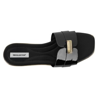 Foto 3 | Sandalias De Piso Exterior Charol Color Negro Para Mujer De Rbcollection