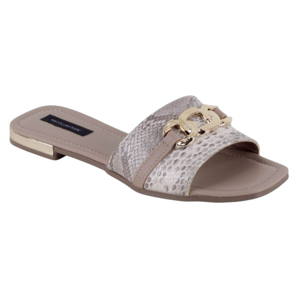 Foto 2 pulgar | Sandalias De Piso Exterior Piel Vegana Color Beige Para Mujer De Rbcollection