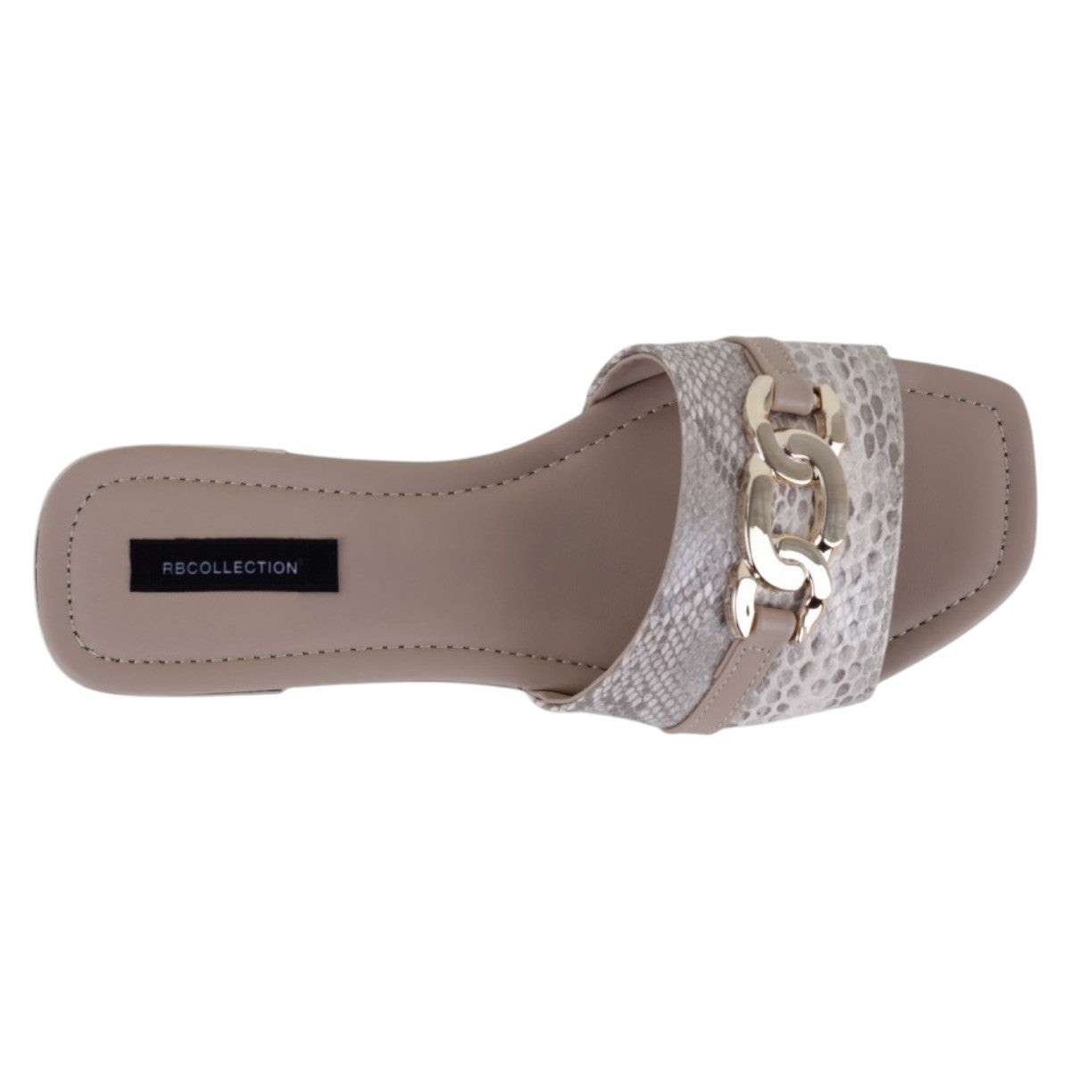Foto 4 pulgar | Sandalias De Piso Exterior Piel Vegana Color Beige Para Mujer De Rbcollection