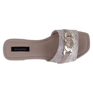 Foto 3 | Sandalias De Piso Exterior Piel Vegana Color Beige Para Mujer De Rbcollection