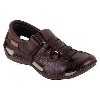 Foto 1 | Sandalias De Piso Exterior Piel Color Café Para Mujer De Rbcollection