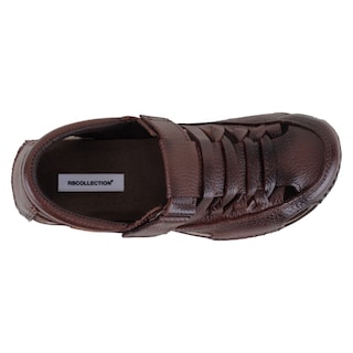 Foto 3 | Sandalias De Piso Exterior Piel Color Café Para Mujer De Rbcollection