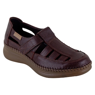 Foto 1 | Sandalias De Piso Exterior Piel Color Café Para Mujer De Rbcollection