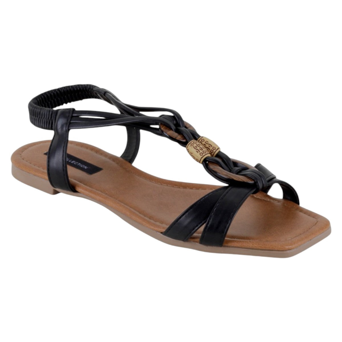 Foto 2 pulgar | Sandalias De Piso Exterior Piel Vegana Color Negro Para Mujer De Rbbasics