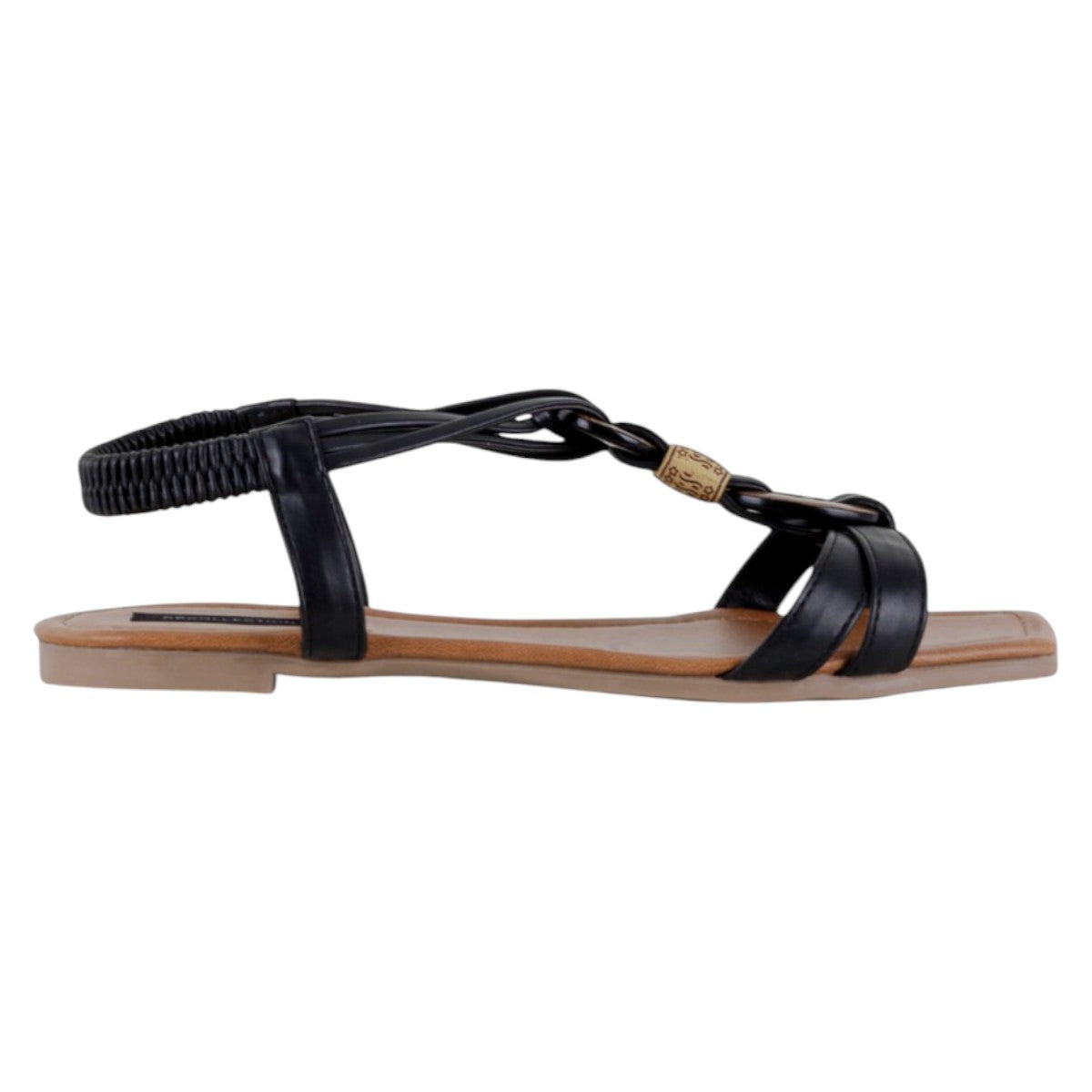 Foto 3 pulgar | Sandalias De Piso Exterior Piel Vegana Color Negro Para Mujer De Rbbasics