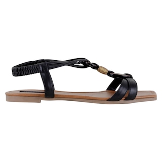 Foto 2 | Sandalias De Piso Exterior Piel Vegana Color Negro Para Mujer De Rbbasics