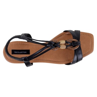 Foto 3 | Sandalias De Piso Exterior Piel Vegana Color Negro Para Mujer De Rbbasics