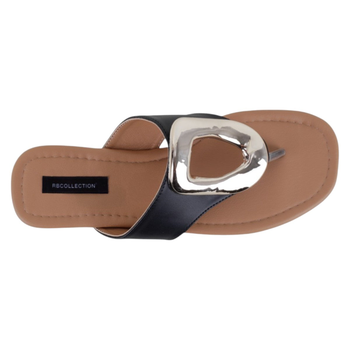 Foto 4 pulgar | Sandalias De Piso Exterior Piel Vegana Color Negro Para Mujer De Rbbasics