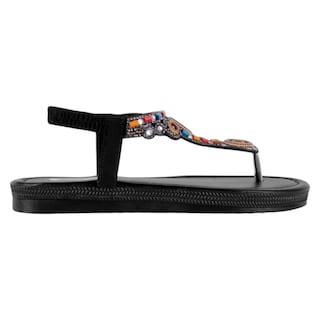 Foto 2 | Sandalias De Piso Exterior Sintético Color Negro Para Mujer De Rbbasics
