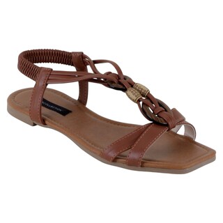 Foto 1 | Sandalias De Piso Exterior Piel Vegana Color Café Para Mujer De Rbbasics