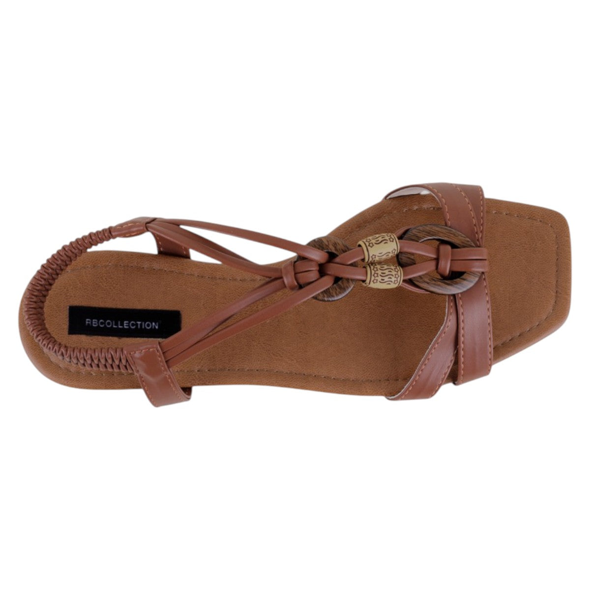 Foto 4 pulgar | Sandalias De Piso Exterior Piel Vegana Color Café Para Mujer De Rbbasics