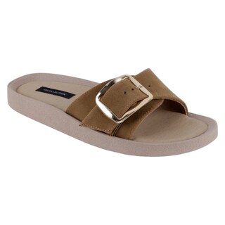 Foto 1 | Sandalias De Piso Exterior Textil Color Café Para Mujer De Rbbasics